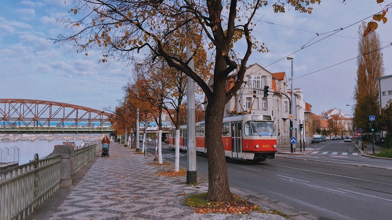 Autumn Tram Ride in Prague - Czech Republic - Relaxing Morning City Ambience ASMR 4K HDR