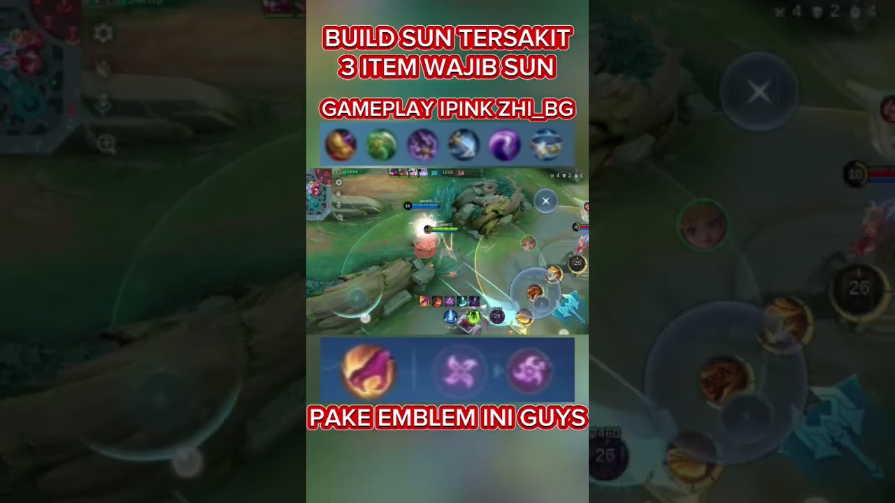 Build Sun Tersakit, 3 Item Wajib Sun, Sun Hyper, Hyper Sun, Build Sun, Emblem Sun, MLBB#shorts