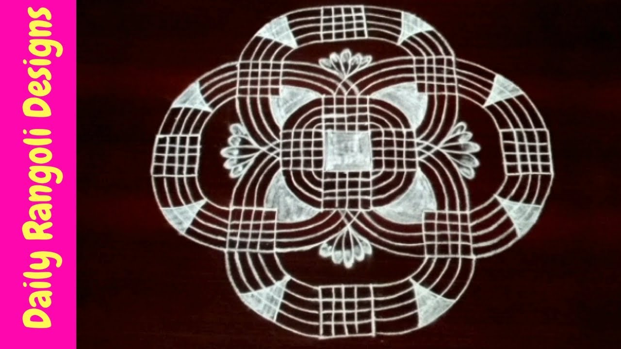 Simple padi kolam with 4 dots | How to draw padi kolam | geethala muggulu for beginners #202