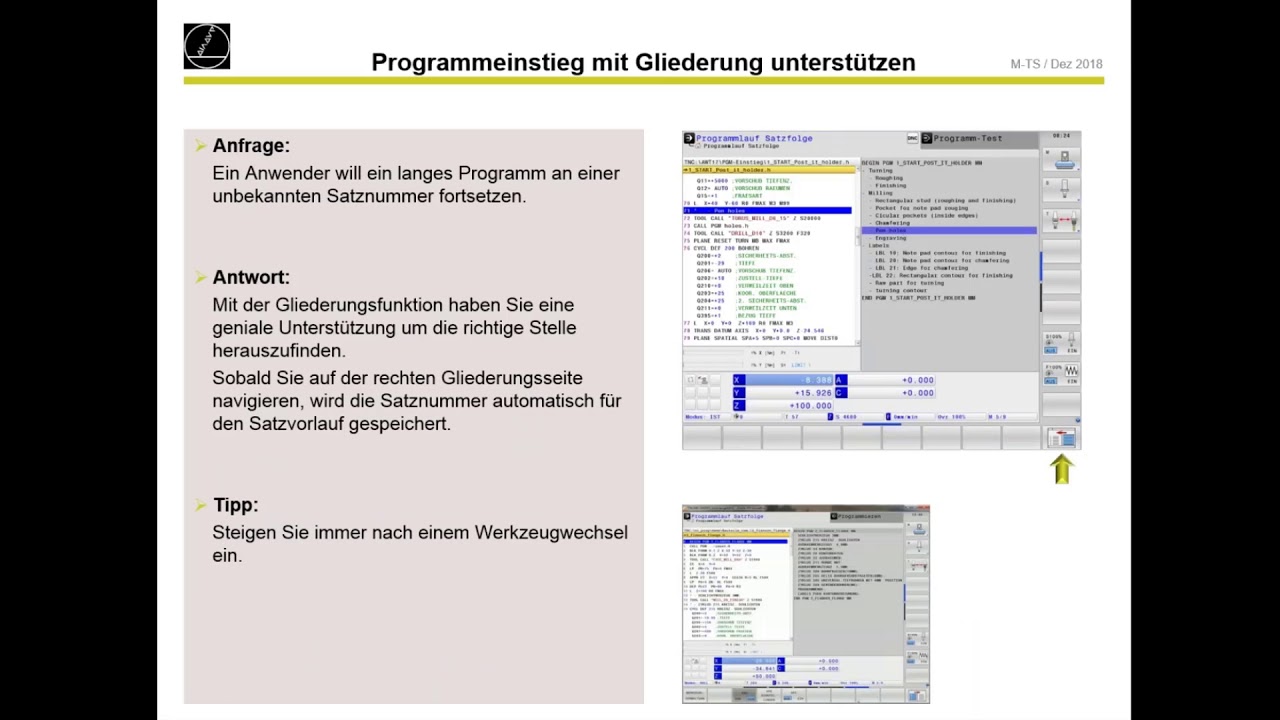 Tipps und Tricks für TNC-Steuerungen