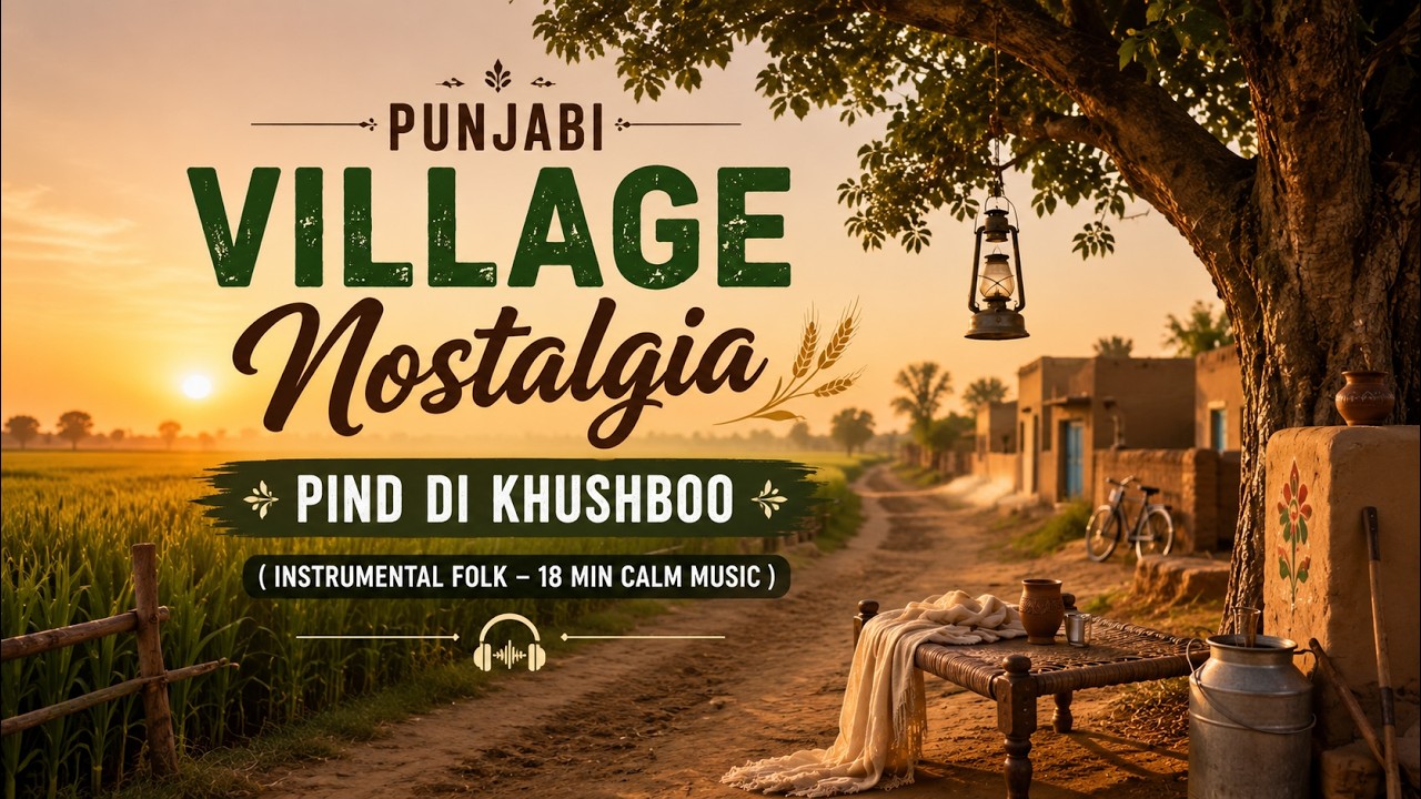 Punjabi Village Nostalgia 🌾 | Pind Di Khushboo (Instrumental Folk – 18 Min Calm Music)