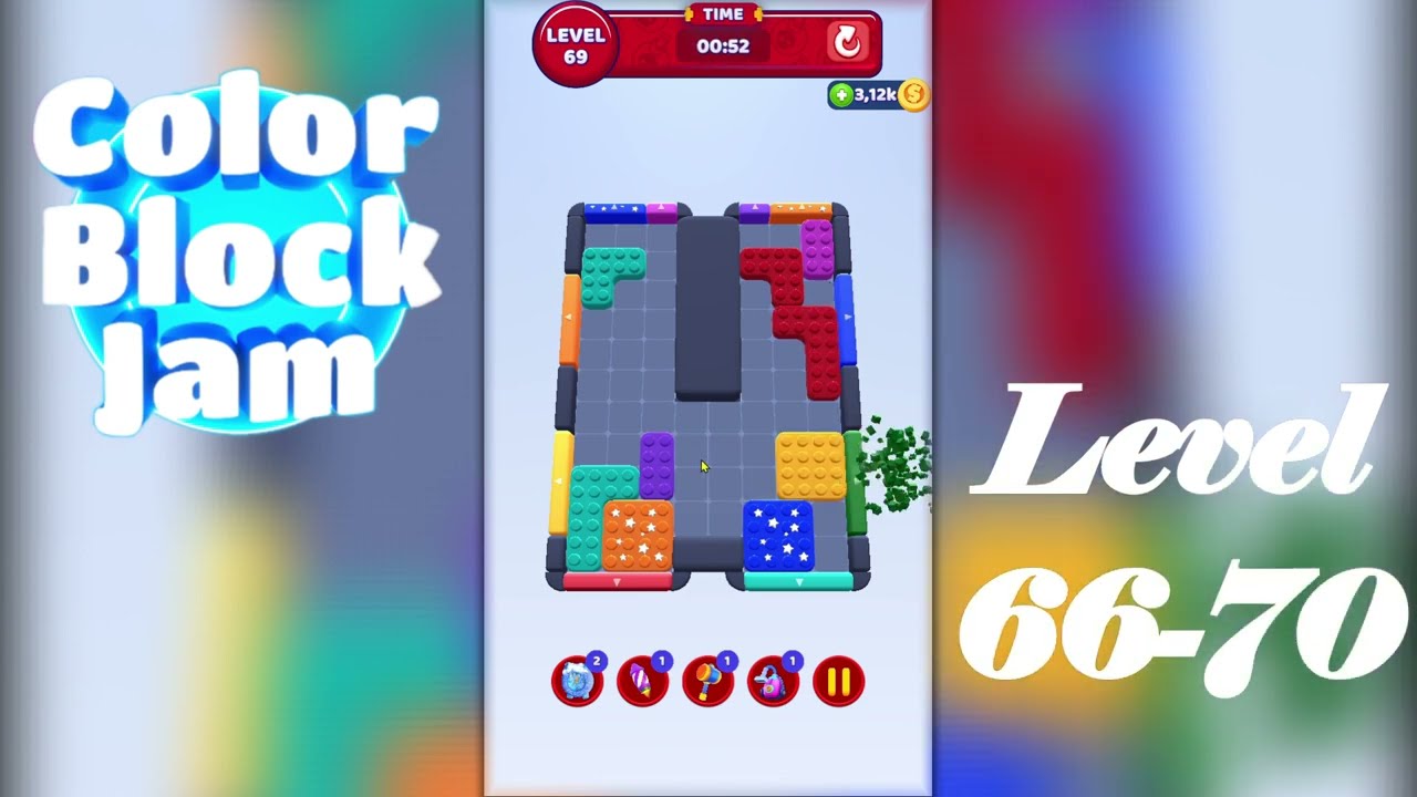 Color Block Jam Проходження рівнів з 66 по 70 / Solution Walkthrough levels 66-70