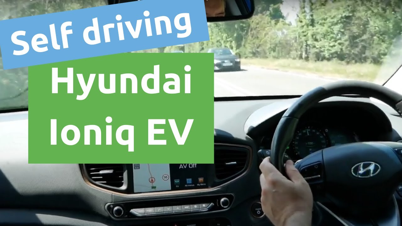 Демонстрация полуавтономного вождения на электромобиле Hyundai Ioniq