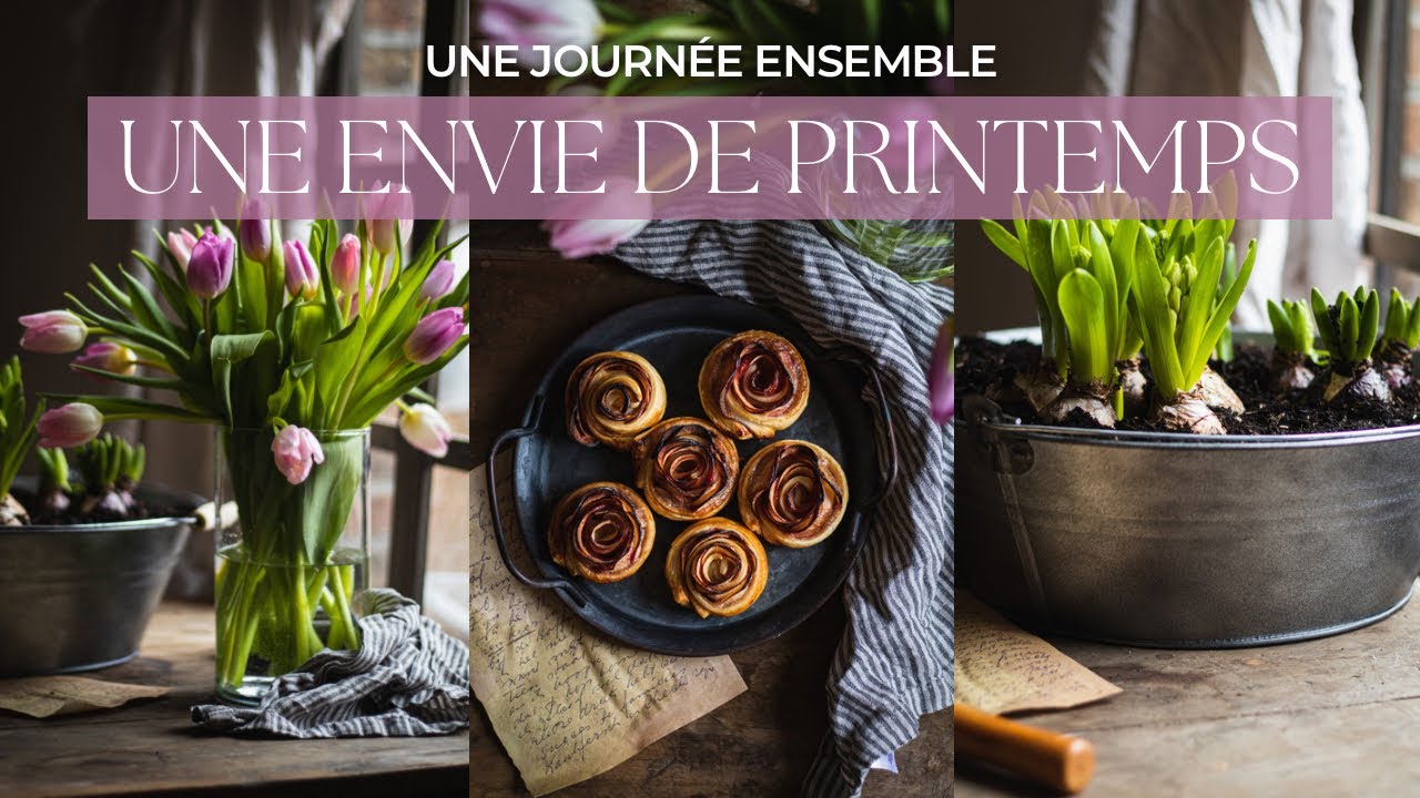 VLOG Slow Life | Comme une envie de printemps - Fleurs & roses feuilletées aux pommes