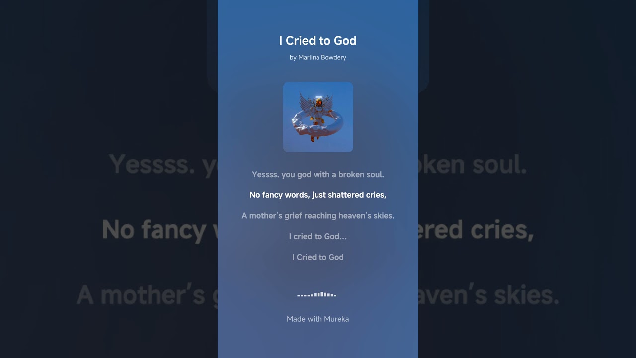 I Cried to God by, Marlina Bowdery 