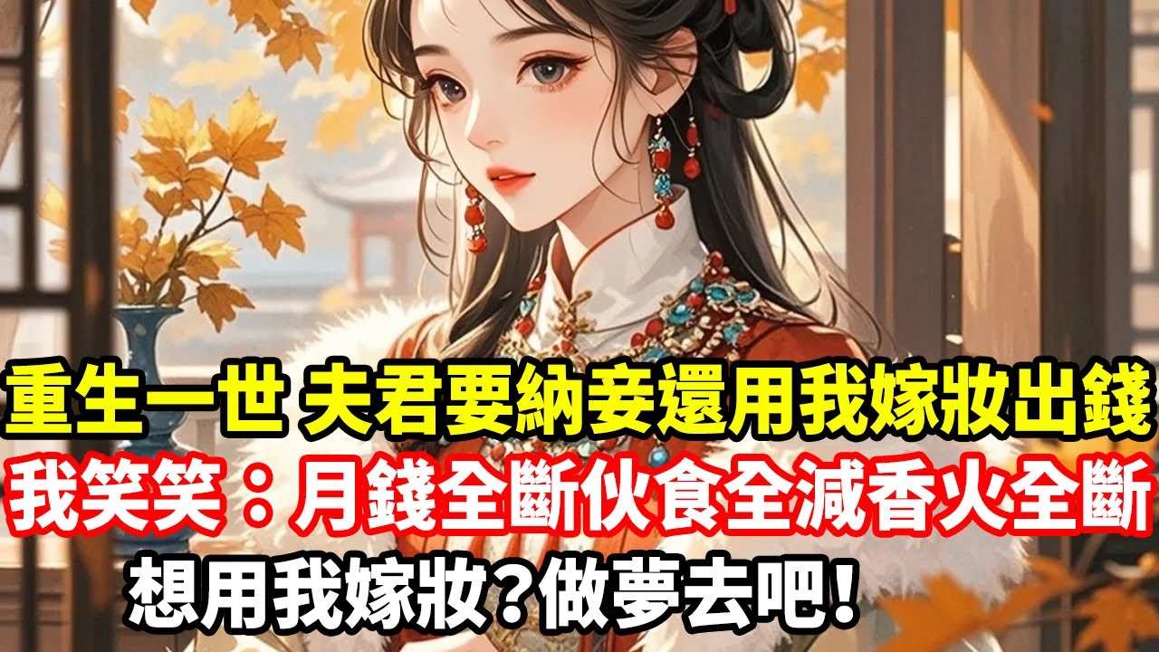 重生一世，夫君要納妾還用我嫁妝出錢，我笑笑：月錢全斷伙食全減香火全斷，想用我嫁妝？做夢去吧！