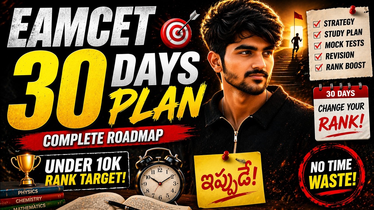 EAMCET 2026 30 Days Plan 🔥 Under 10K Rank Strategy | No Time Waste!