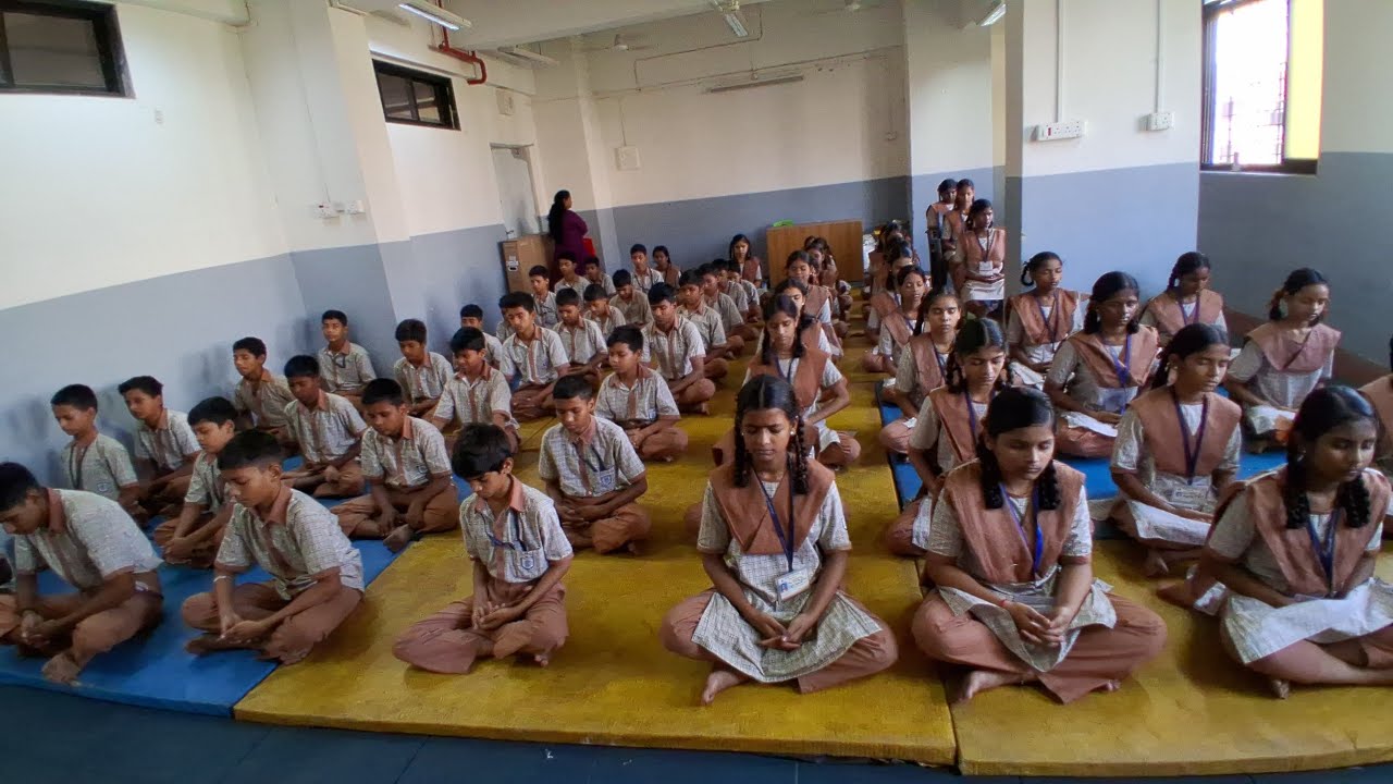 Meditation session at Sevaram Lalwani School Mulund, Mumbai 