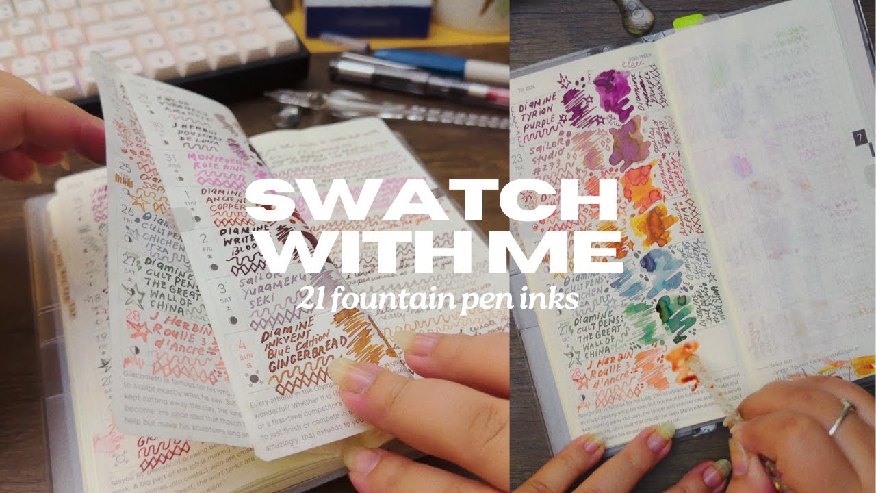 creative corner ✷ swatching new fountain pen inks | Diamine, J Herbin, Sailor Studio and more