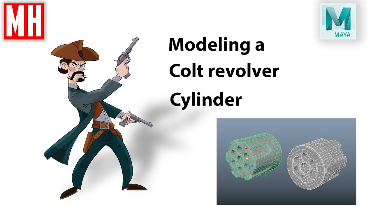 3D Modeling a Colt revolver cylinder in Maya