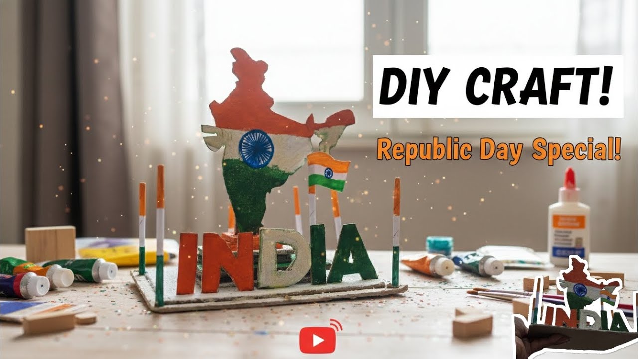 DIY India Map Craft🇮🇳 | Republic Day & Independence Day School Project✨️
