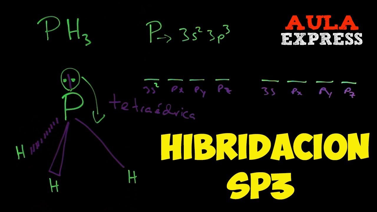 QUÍMICA.Hibridacion sp3 Amoníaco (NH3) y Fosfina (PH3). BACHILLERATO AULAEXPRESS