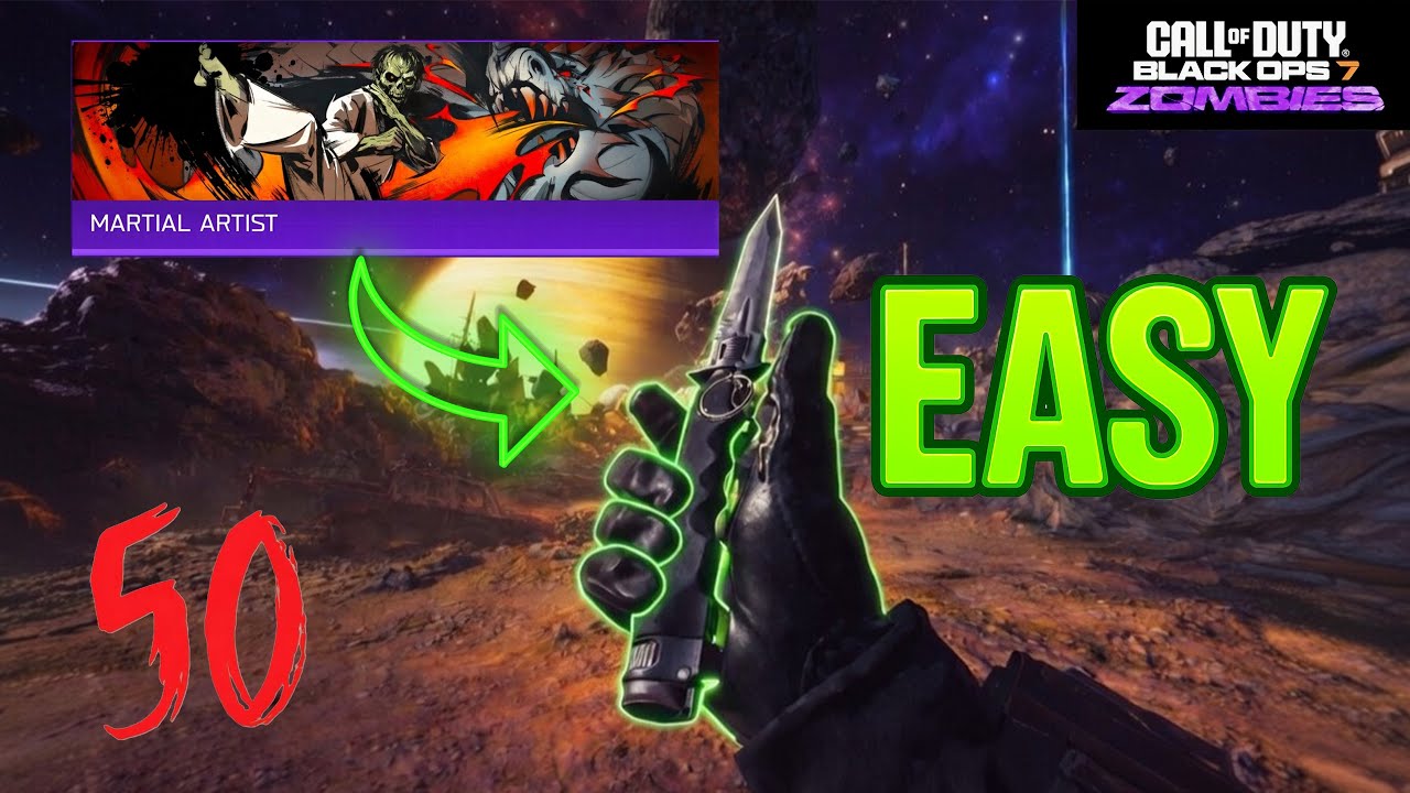 Easiest MARTIAL ARTIST Dark Ops Unlock! (BO7 Zombies Round 50 Melee Guide)