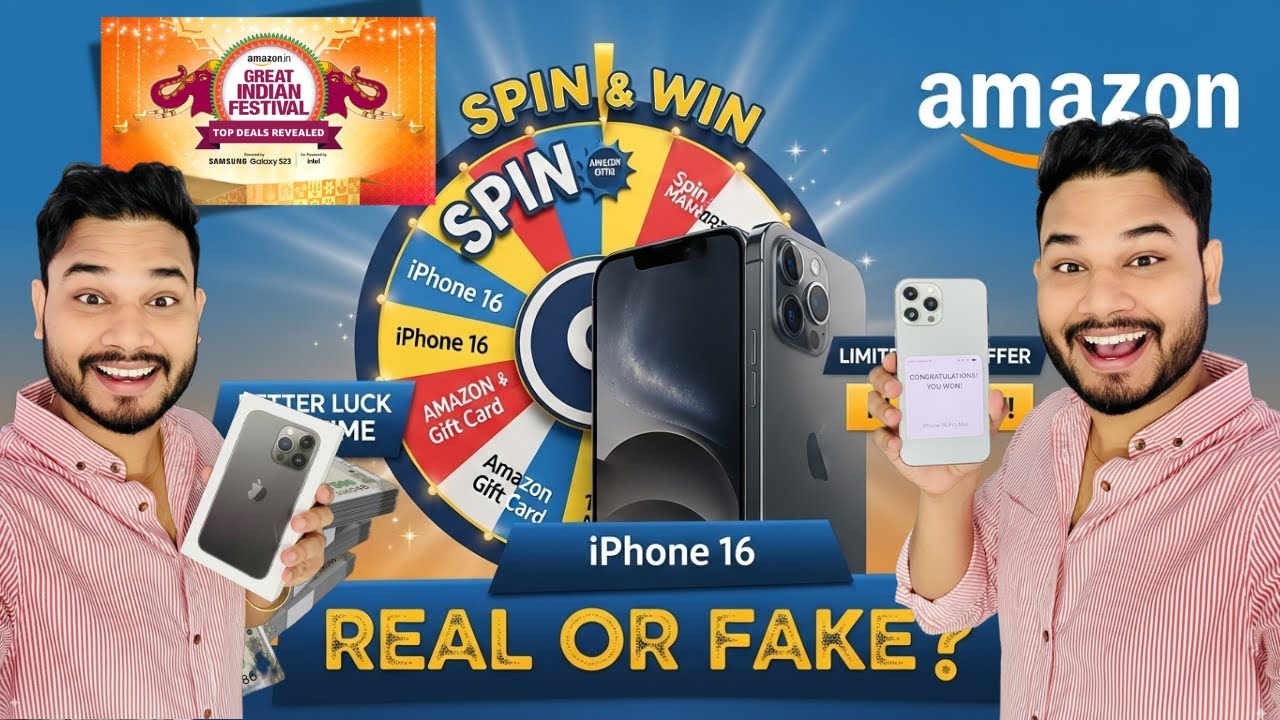 amazon spin and win iphone 16 is real or fake | Amazon | amazon great indian sale