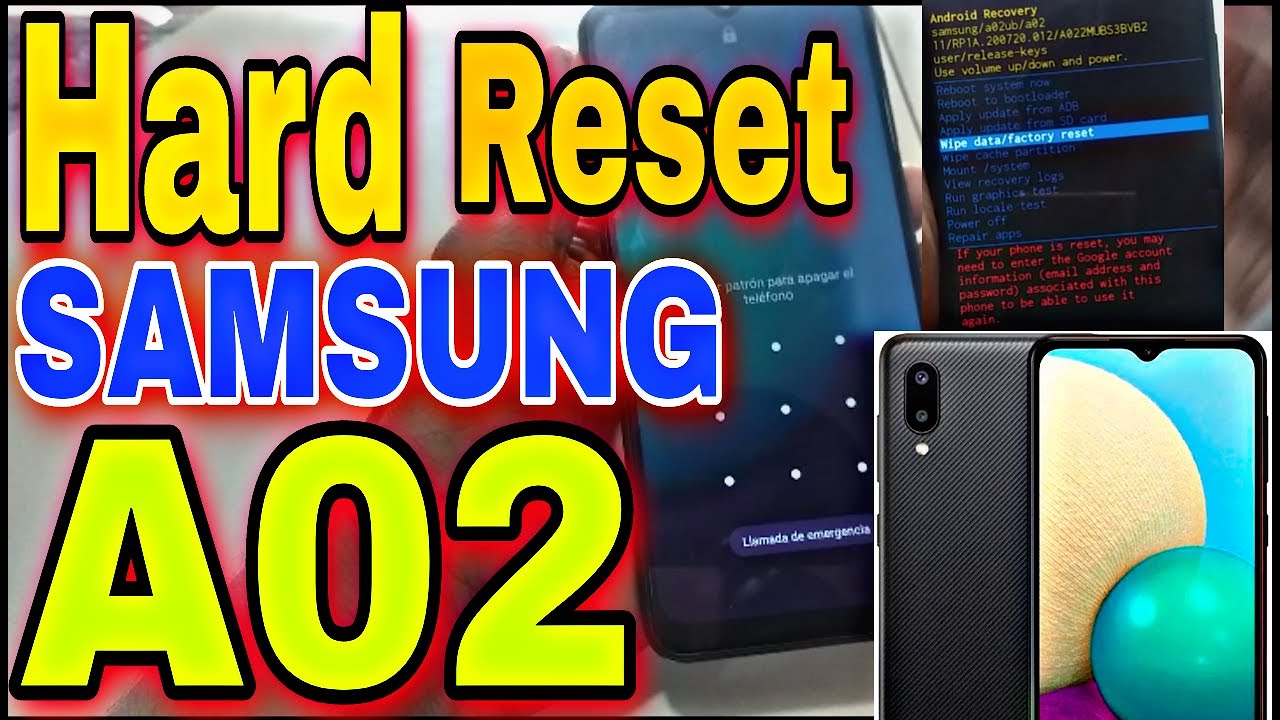 Hard Reset A02, Formatear Samsung Galaxy A02 (SM-A022M, SM-A022F)