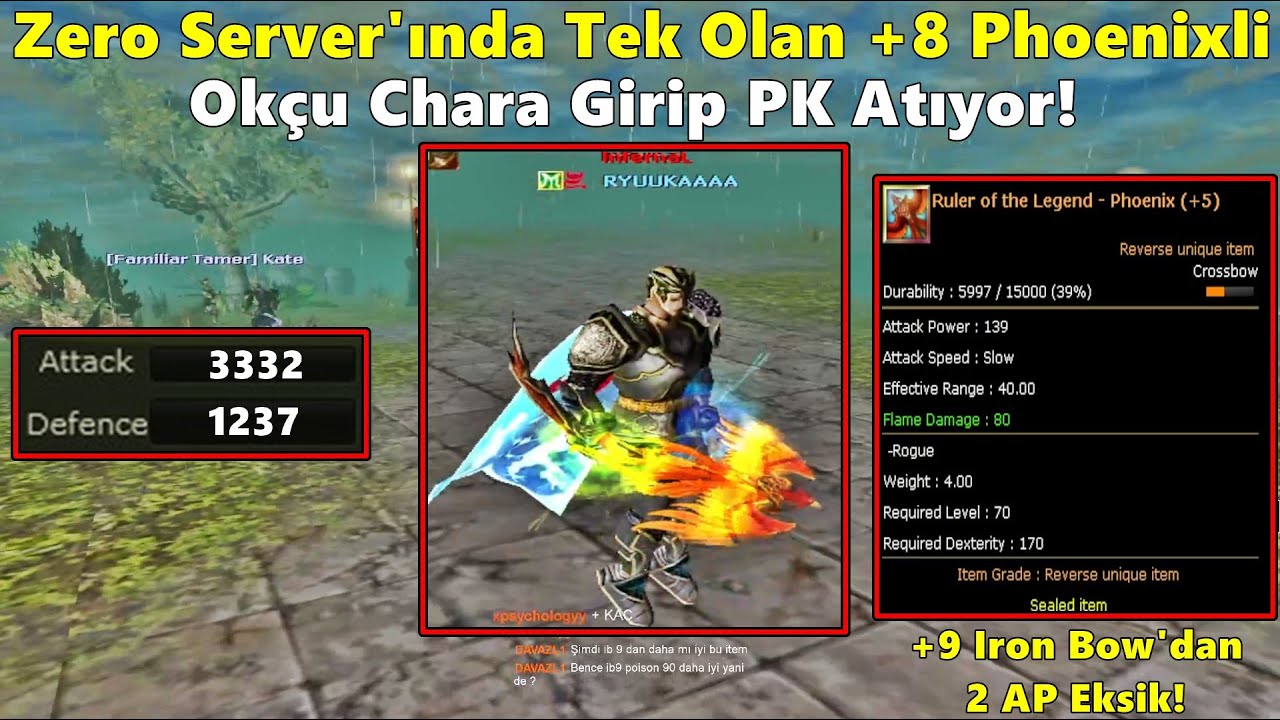 ZeitzquiN - Zero'da Tek Olan Yeni İtem +8 Phoenix'li Okçu Chara Girip PK Atıyor! | Knight Online