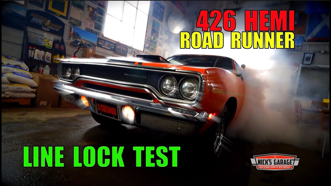 426 HEMI Road Runner - Indoor Line Lock Test - Don't Try This At Home