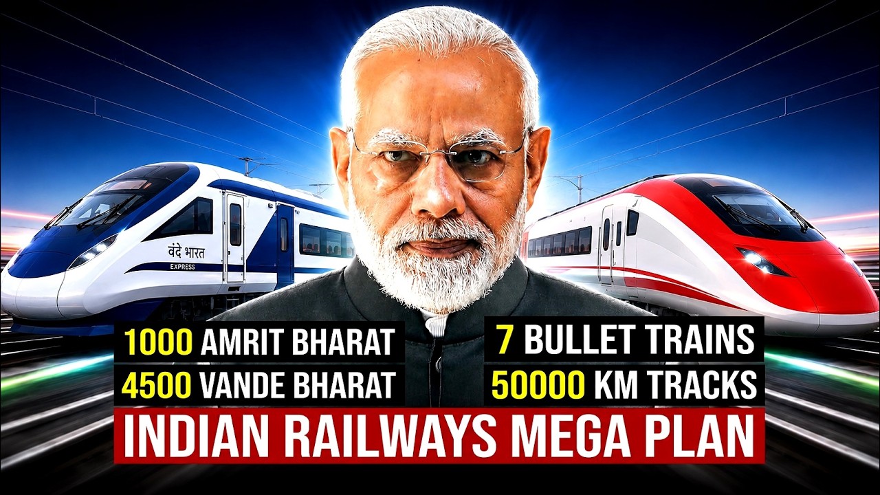 Indian Railways Future Mega Projects : 4500 Vande Bharat, 50000 KM High Speed Tracks, 7 Bullet Train