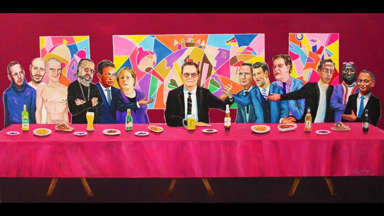 Berlin Mayor ( Michael Muller )  Last Supper - acrylic painting by Alejandro Berlino
