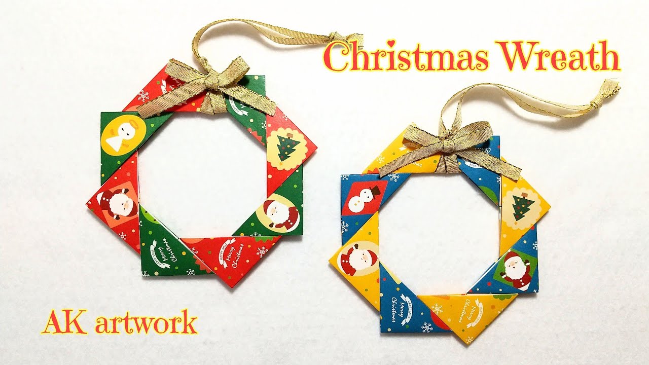 Origami Christmas Wreath /折り紙クリスマスリース / Christmas ornament / origami christmas / 折り紙クリスマス