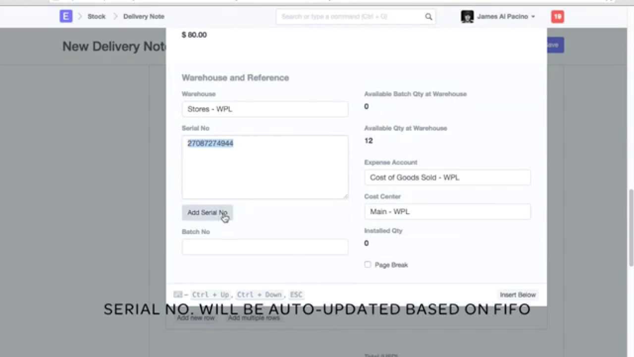 ERPNext - Managing Serialized Inventory