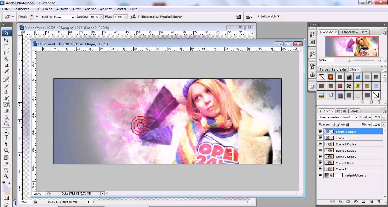 Photoshop Tutorial German/Deutsch - Signatur C4D + Wischfinger + Filter