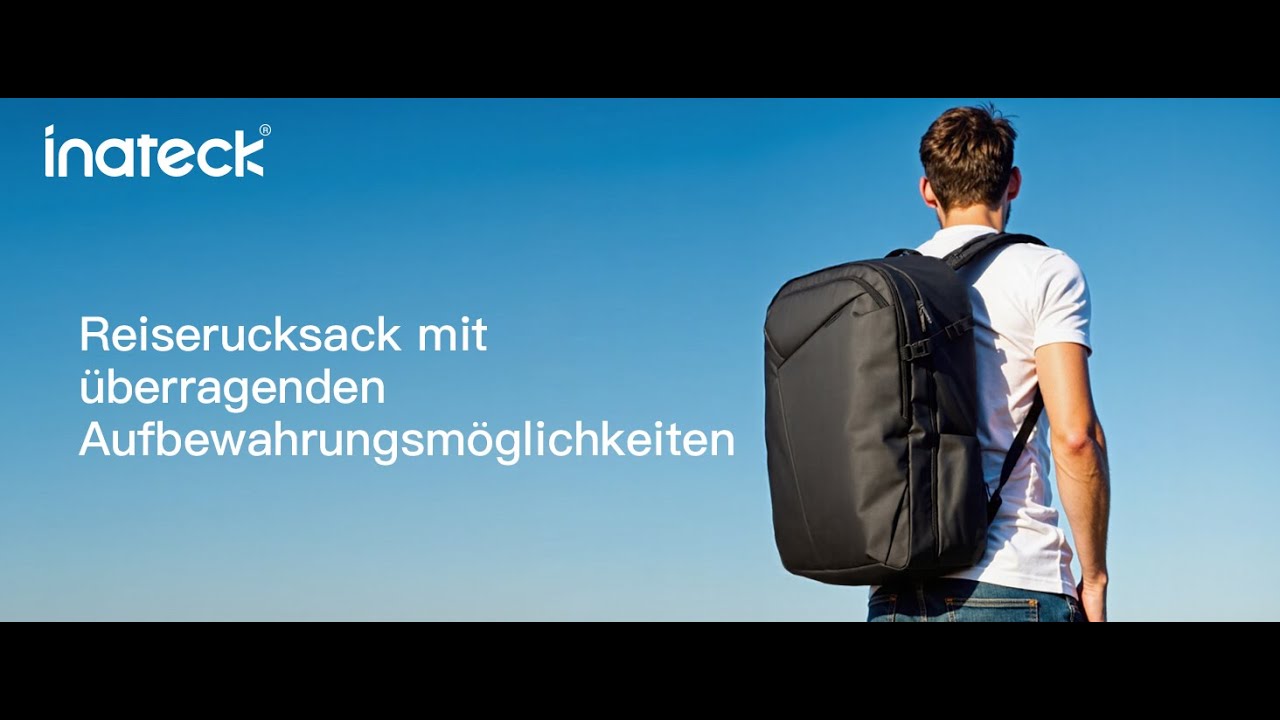 Inateck BP03010: TSA-freundliches Handgep&auml;ck, Tagesrucksack f&uuml;r Gesch&auml;ftsreisen, Schwarz