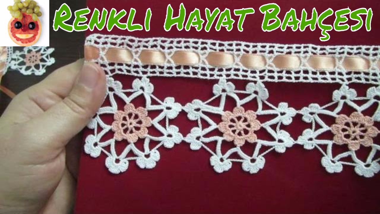 Dantel Çiçekli Havlu Kenarı Örneği Yapılışı (Örgü Dantel )