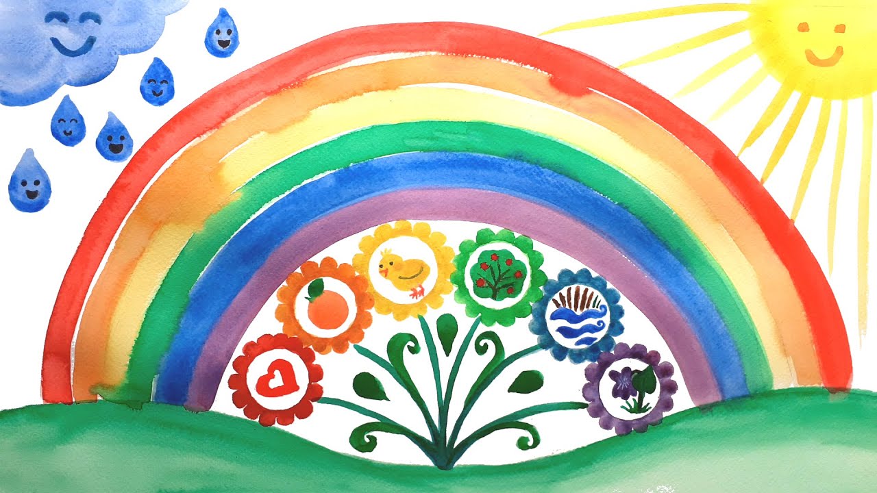 Rajzos vers: Várfalvy Emőke: A szivárvány színei 🌧️🌈🌞