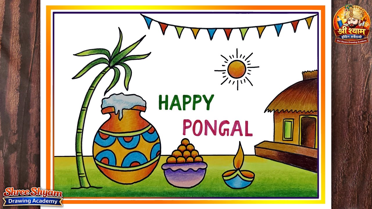 Pongal Festival Drawing | Simple & Clean Drawing for All Learners