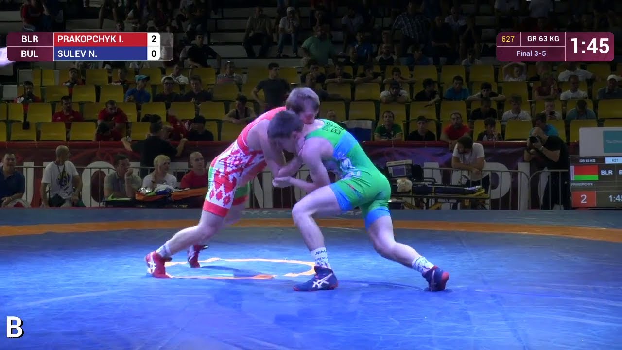 BRONZE GR - 63 kg: I. PRAKOPCHYK (BLR) df. N. SULEV (BUL) by VPO1, 3-1