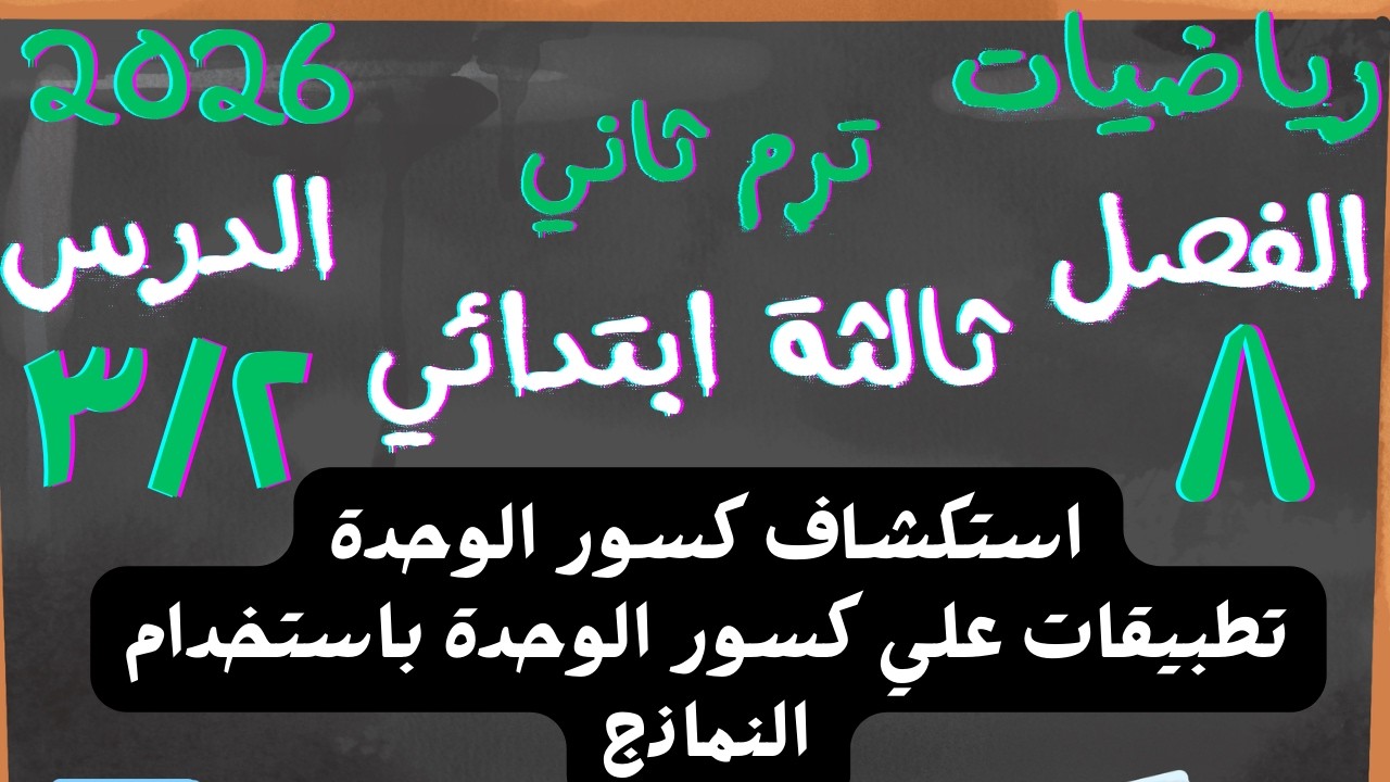 استكشاف كسور الوحدة | الدرس ٢ و٣ رياضيات ثالثة ابتدائي ترم ثاني ٢٠٢٦