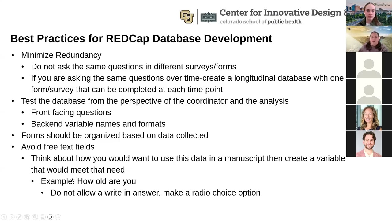 How to: Create an Analyzable REDCap Database