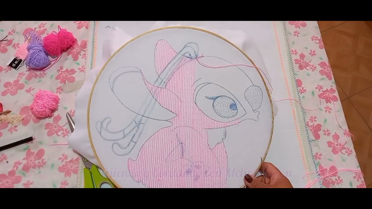 Bordando a Angel la novia de Stitch/video 1/Tejiendo y bordando con Melina Cerón