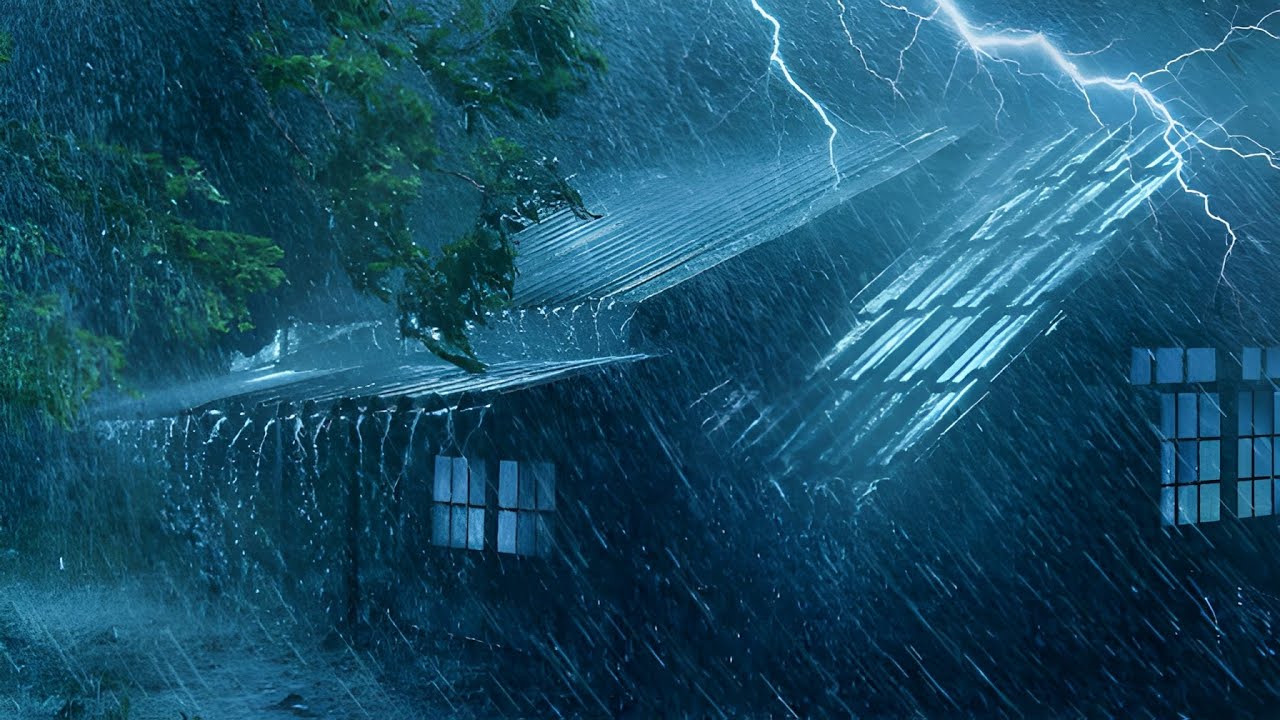 Peaceful Heavy Rain and Gentle Thunder in a Quiet Village | Deep Sleep Rain Sounds