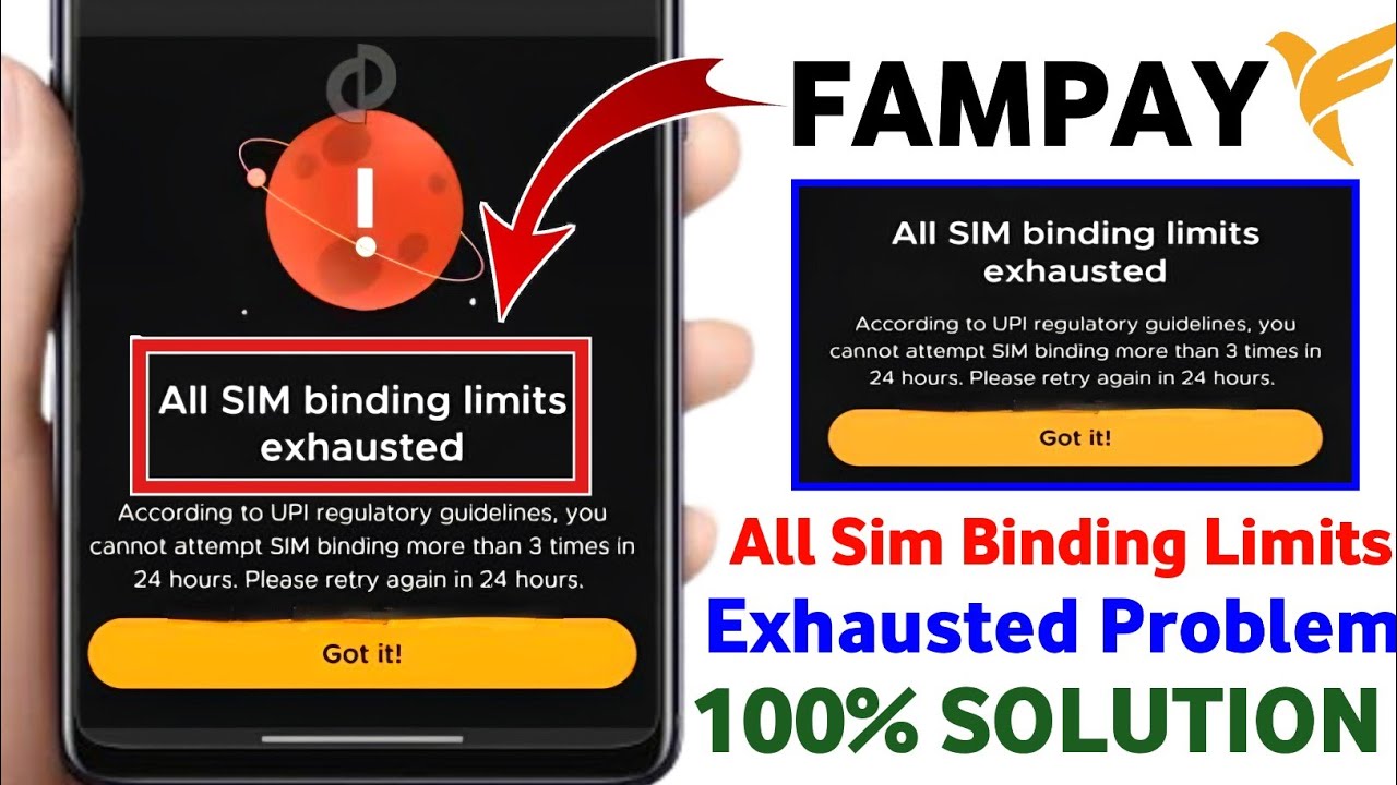 All Sim Binding Limits Exhausted Problem 2026 | Fampay All Sim Binding Limits Exhausted Problem Fix