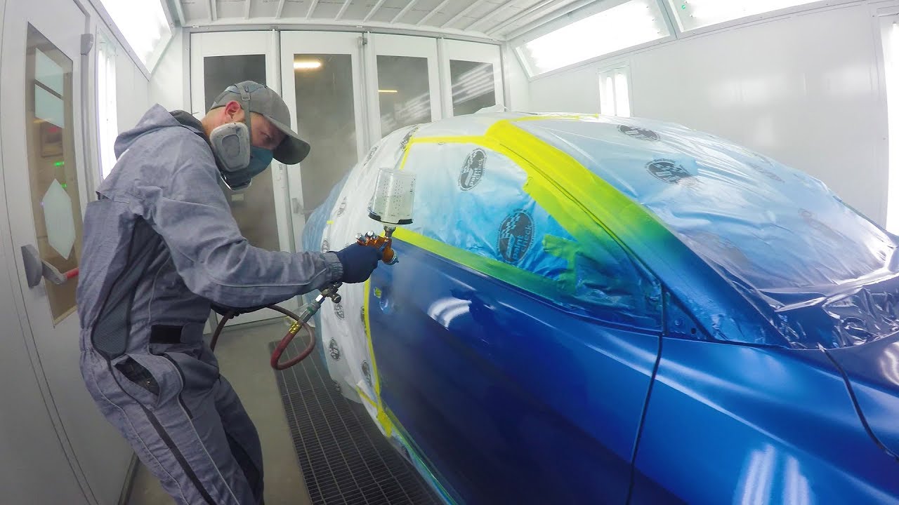 Spraying Blue Metallic - Sagola / Devilbiss Tekna Clearcoat Gun