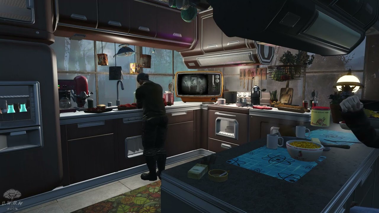 Fallout 4 ☢️ Nonna’s Kitchen | Italian Jazz & Rain (A Night That Feels Like Home)