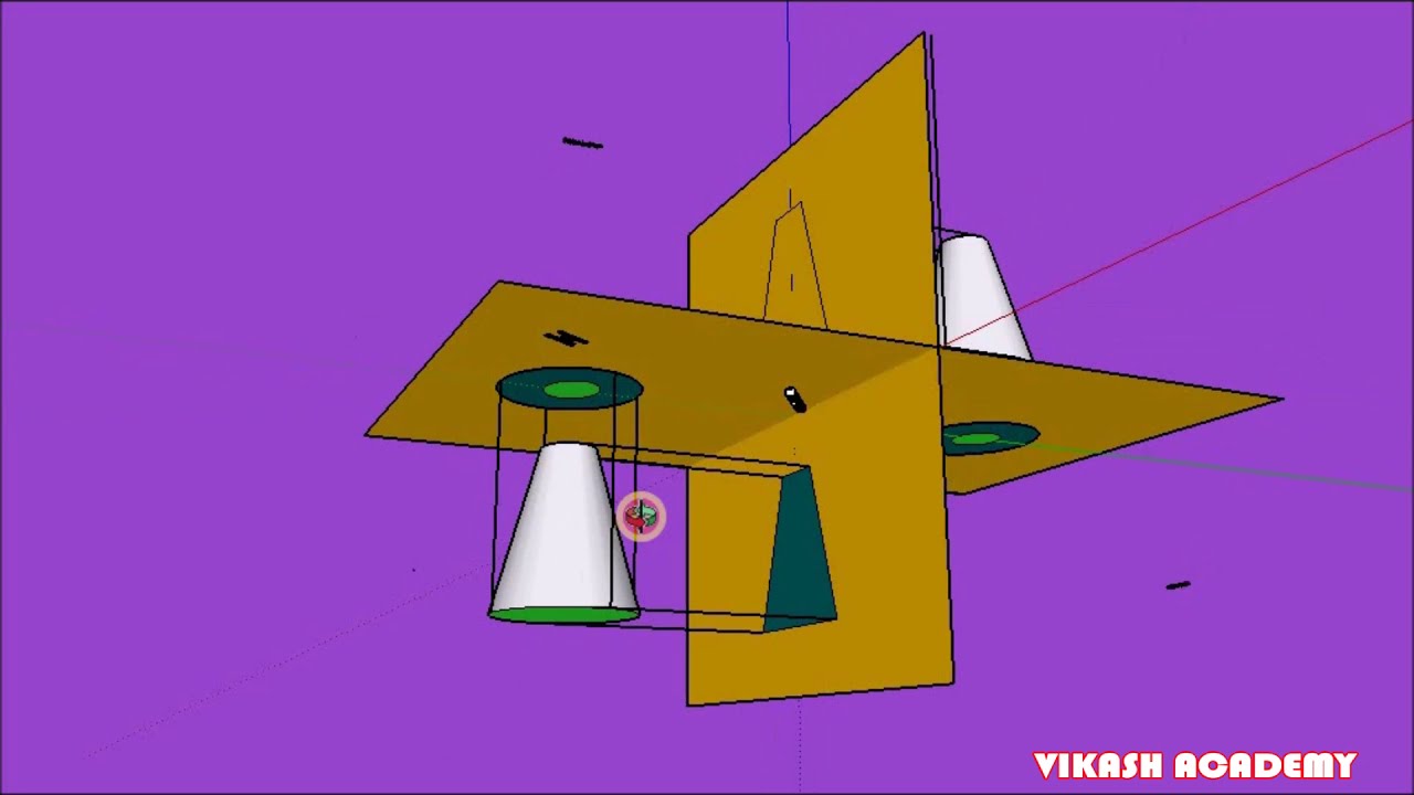 Difference between 1st and 3rd angle projection through animation.