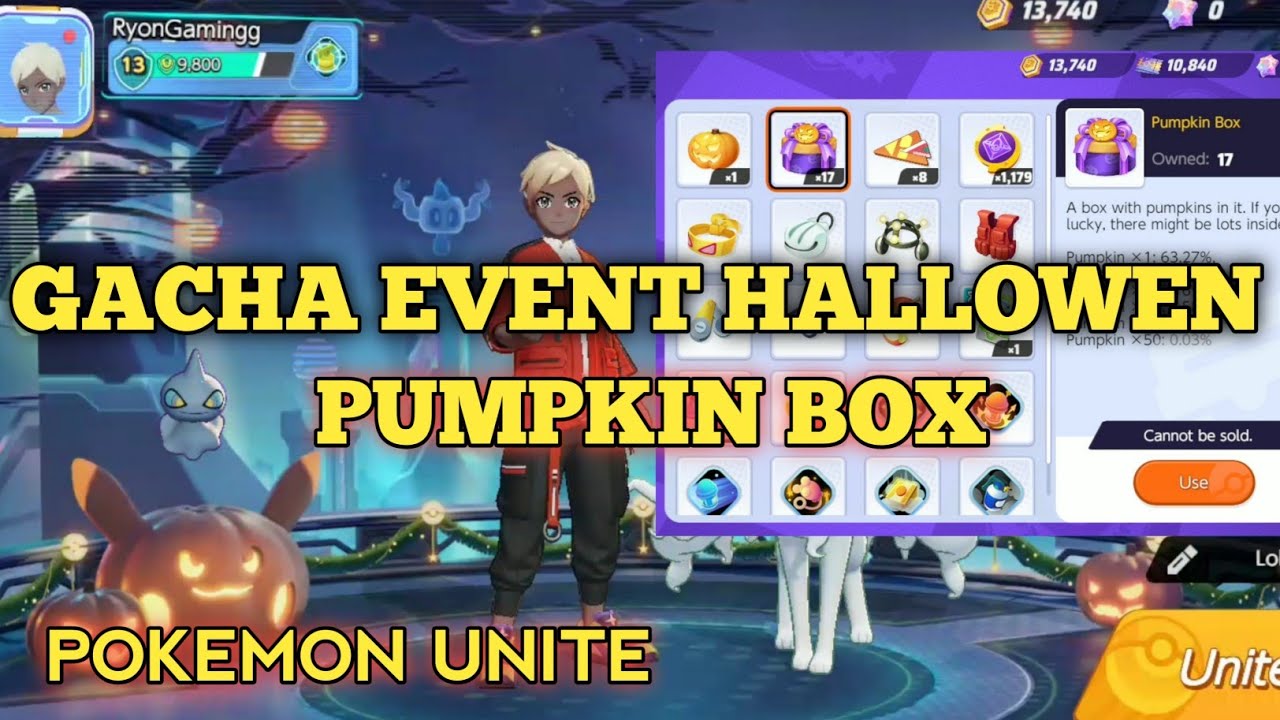 Gacha Pokemon Unite Pumpkin Box Event Halloween