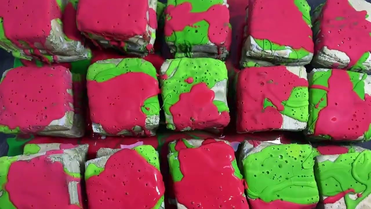 MASS CRUSH ! BLOCKS REFORMS COVERED WITH RAINBOW CS PASTE ~ ASMR ~ ODDLY SATISFYING ~ ANXIETY RELIEF