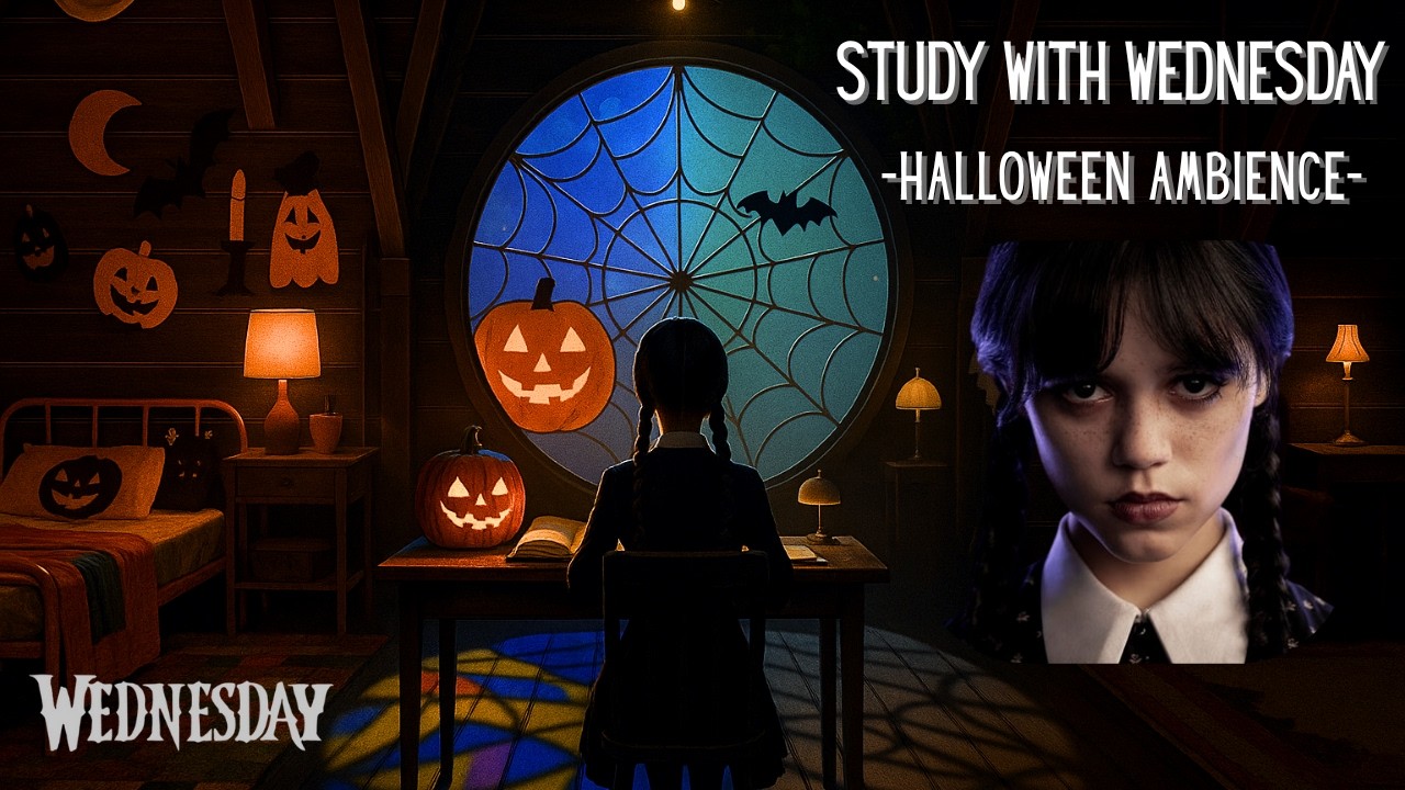 🎃 Study With Wednesday Addams | Halloween Ambience 🎃