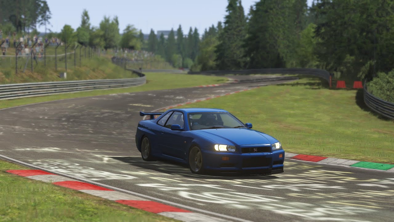 Driving a Nissan Skyline GT-R R34 at the Nürburgring | Assetto Corsa