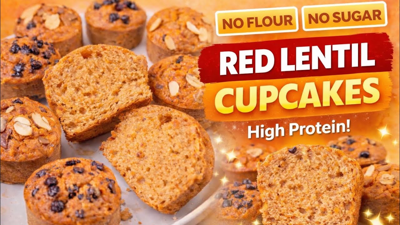 You Won’t Believe These Cupcakes Are Made with Masoor Dal!😱| No Flour Healthy Cupcakes 🧁