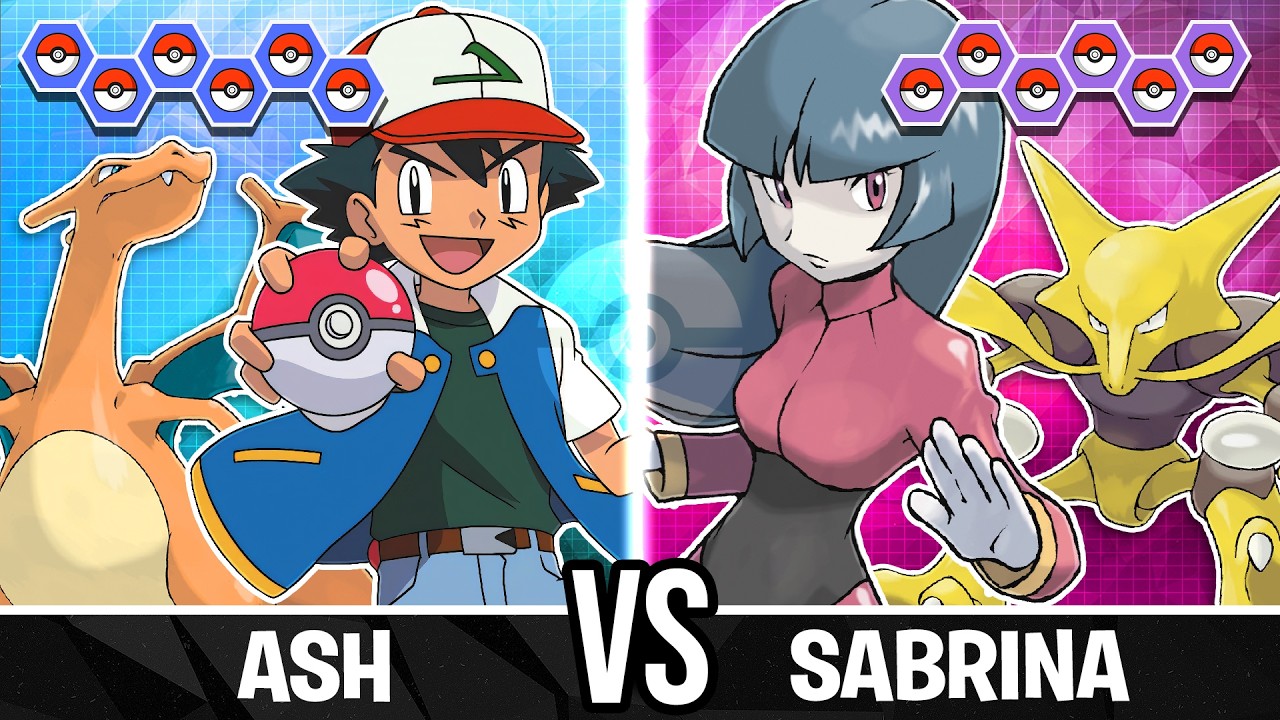 Ash vs Sabrina - Pokemon Battle