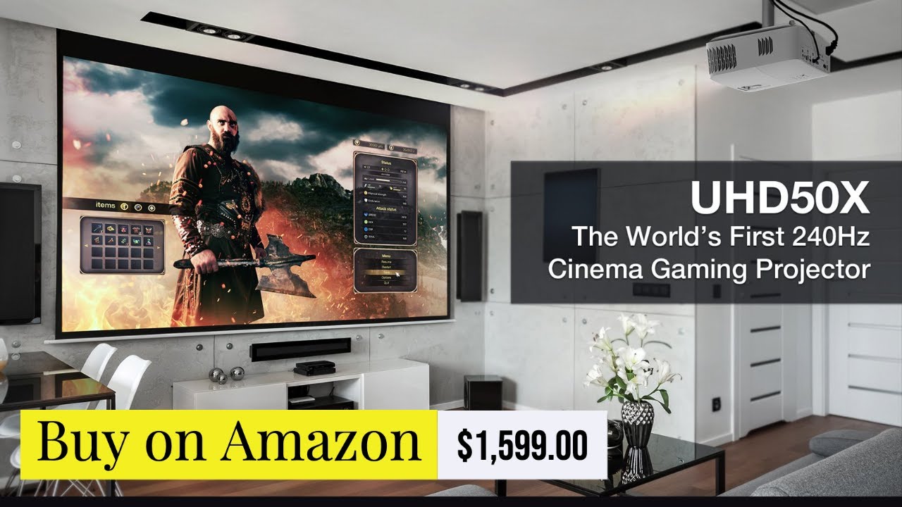 Optoma UHD50X | True 4K UHD Projector for Movies & Gaming | 240Hz Refresh Rate | Low Input Lag on 4K