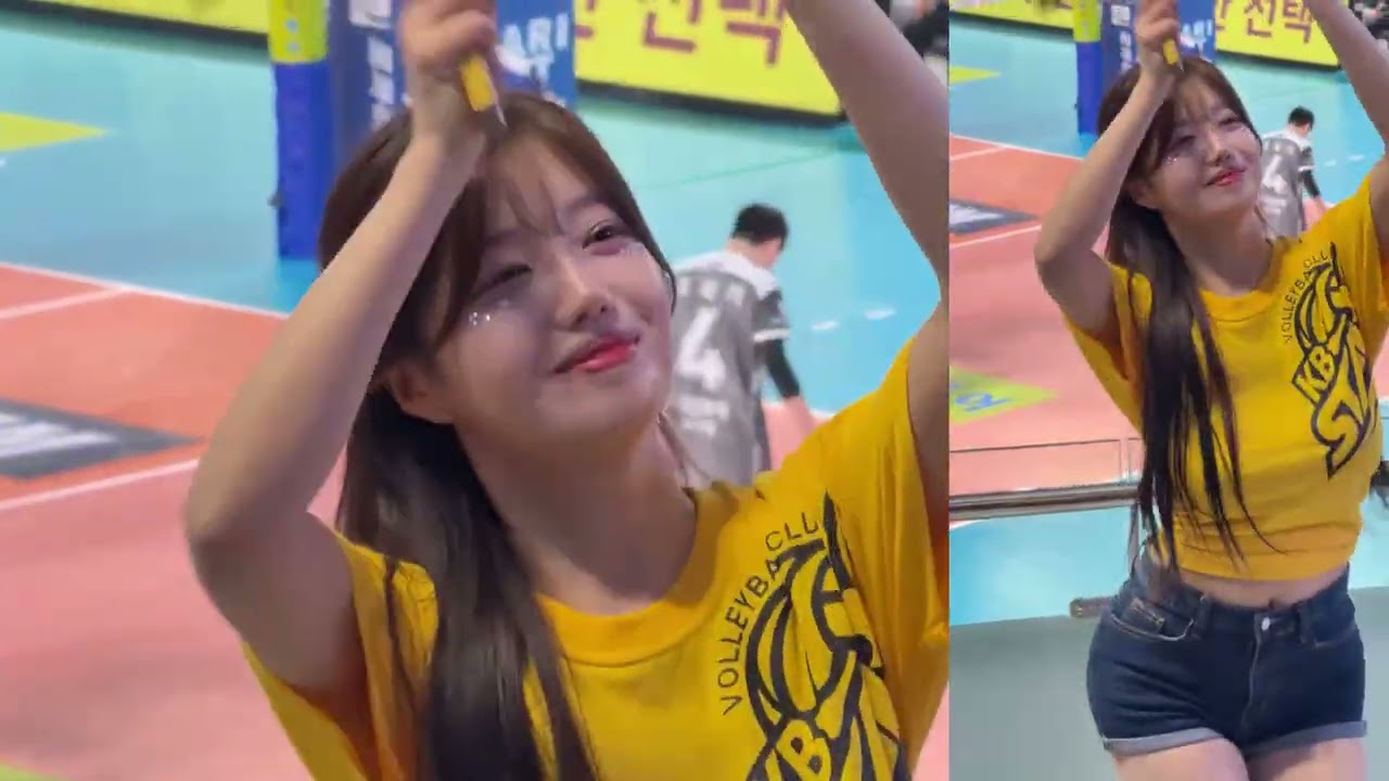 쉬고있는 강지은 치어리더 확대 직캠