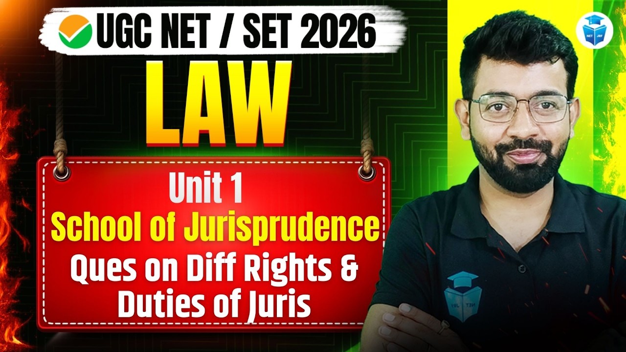 UGC NET LAW 2026 | Questions on Diff Rights & Duties of Juris | Unit 1 Most Important Questions