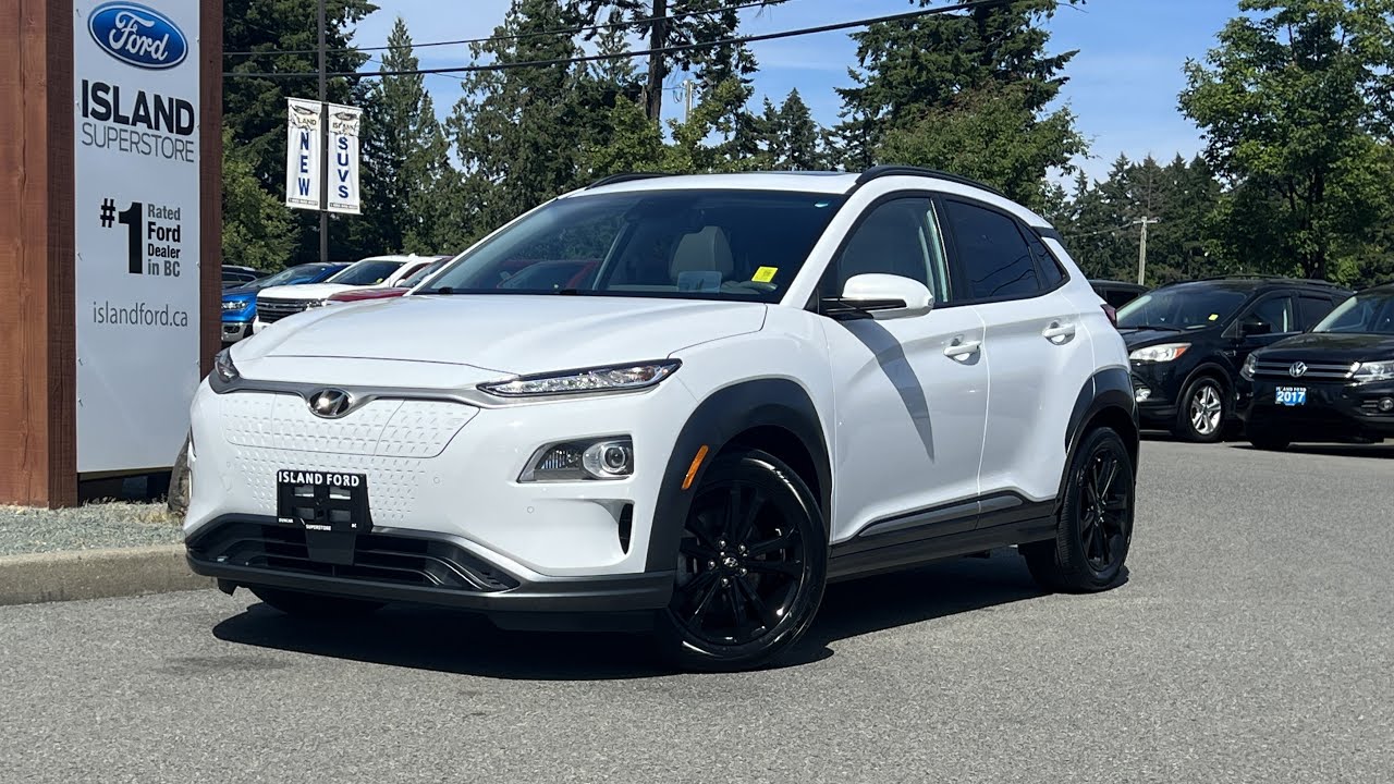 2021 Hyundai Kona Electric  + Nav, Dual Climate Control, Moonroff Review | Island Ford 24764A