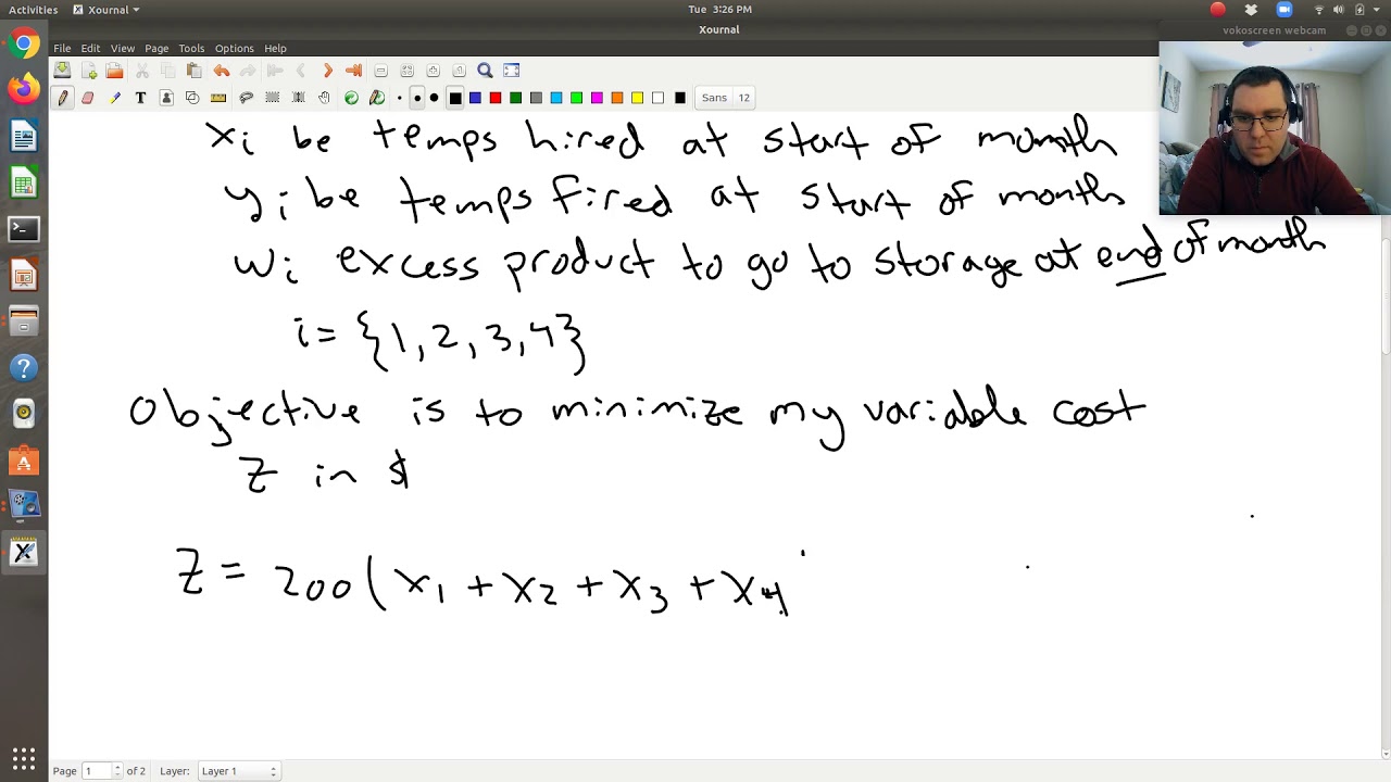 Linear Programming (Production-Scheduling 2) Example